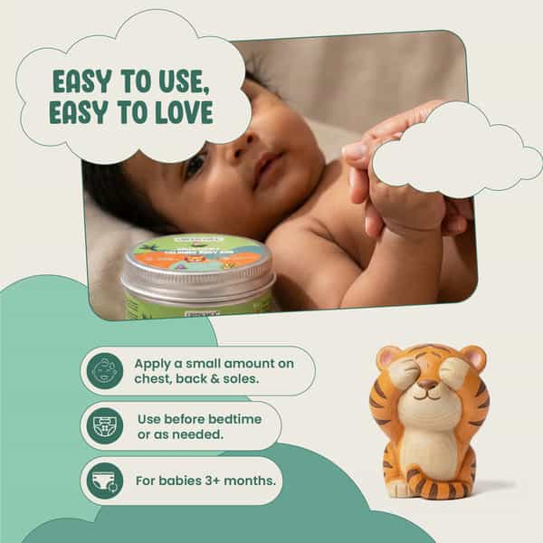 Green Milk Green Cuddle Baby Rub With Eucalyptus | Tulsi & Turmeric | 3+ Months | 50 G