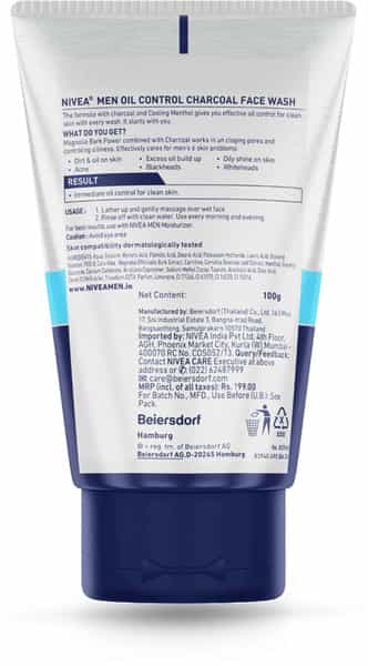 Nivea Oil Control Charcoal Face Wash - 100 G