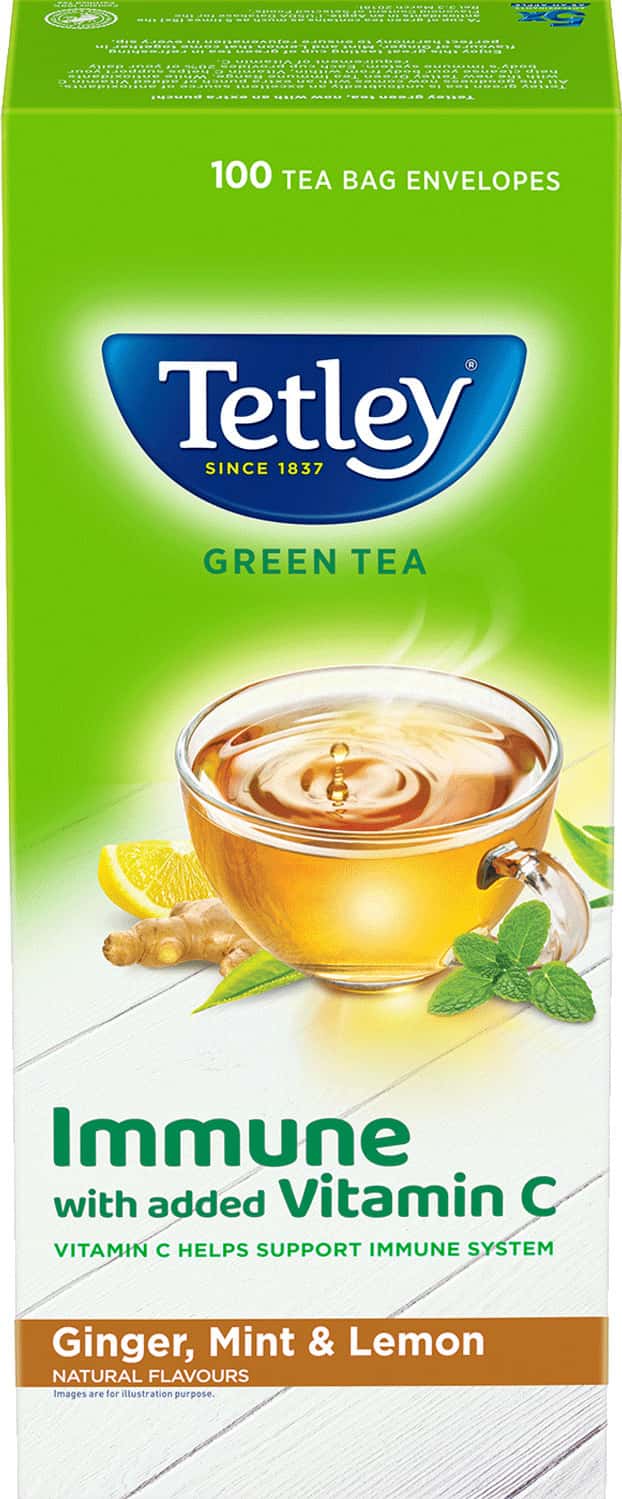Buy TETLEY GREEN TEA WITH GINGER MINT & LEMON IMMUNE WITH ADDED VITAMIN