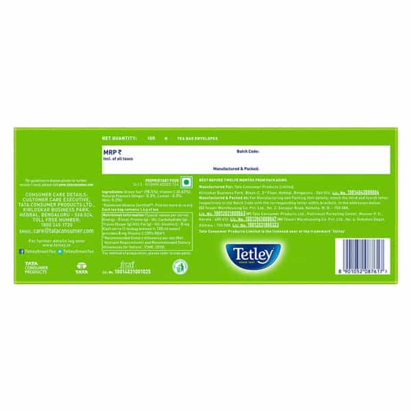 Tetley Green Tea With Ginger Mint & Lemon Immune With Added Vitamin C 100 Tea Bags