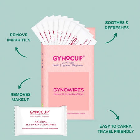 Gynocup Natural Intimate Refreshing & Clean Wipes -Pack Of 10 Wipes