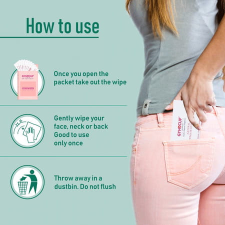 Gynocup Natural Intimate Refreshing & Clean Wipes -Pack Of 10 Wipes