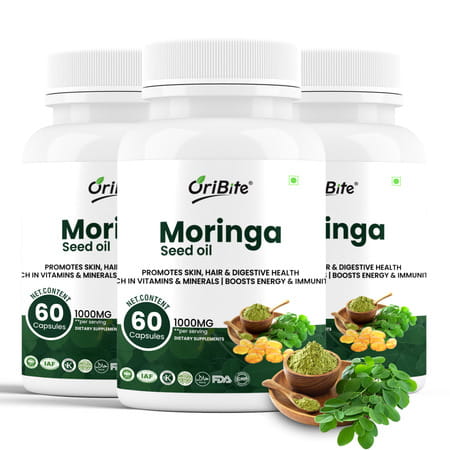 Oribite Moringa Seed Oil Capsules For Wellness Support 60 Capsules