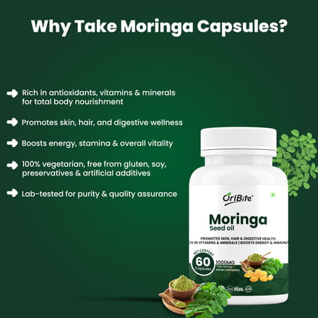 Oribite Moringa Seed Oil Capsules For Wellness Support 60 Capsules