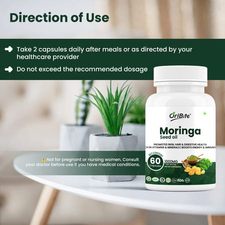Oribite Moringa Seed Oil Capsules For Wellness Support 60 Capsules