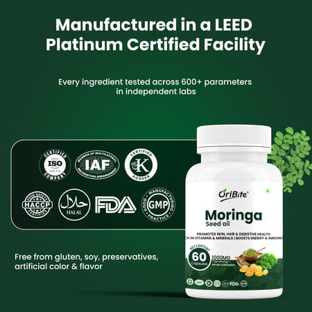 Oribite Moringa Seed Oil Capsules For Wellness Support 60 Capsules