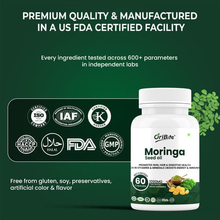 Oribite Moringa Seed Oil Capsules For Wellness Support 60 Capsules