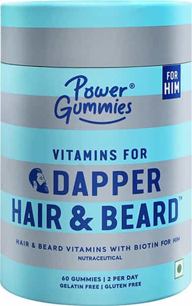 Power Gummies Vitamin For Dapper Hair & Beard Gummies For Him Dht Blocker Biotin - 60 Gummies