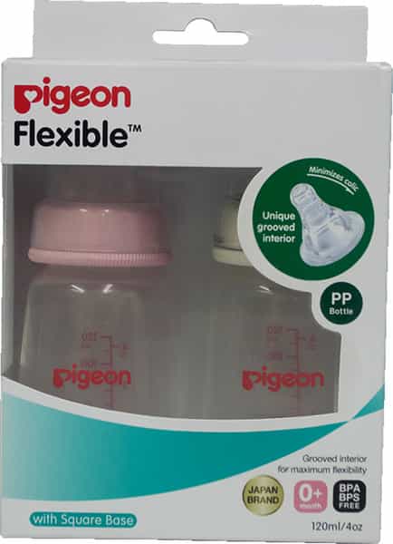Pigeon Peristaltic Nursing Bottle Twin Pack Kpp 120Ml (Pink & White) Nipple S