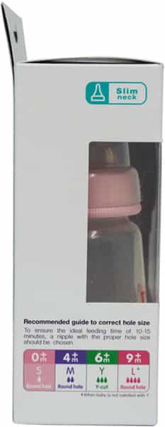 Pigeon Peristaltic Nursing Bottle Twin Pack Kpp 120Ml (Pink & White) Nipple S