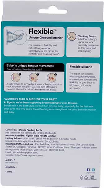 Pigeon Peristaltic Nursing Bottle Twin Pack Kpp 120Ml (Pink & White) Nipple S