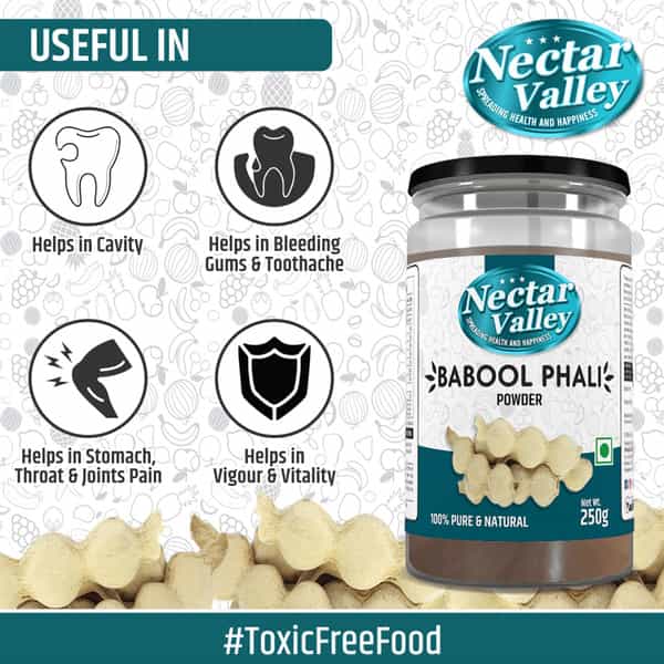Nectar Valley Babool Phali Powder | 100% Edible Pure & Organically Processed Fine Powder | 250G