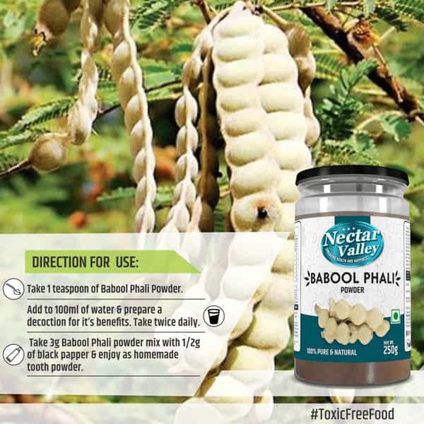 Nectar Valley Babool Phali Powder | 100% Edible Pure & Organically Processed Fine Powder | 250G