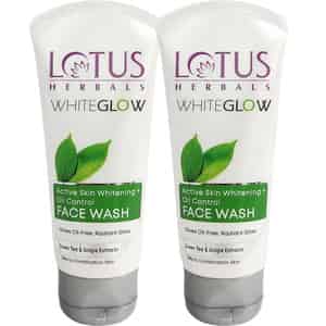 Lotus Herbals Whiteglow Active Skin Whitening & Oil Control Face Wash 100g (pack Of 2 )