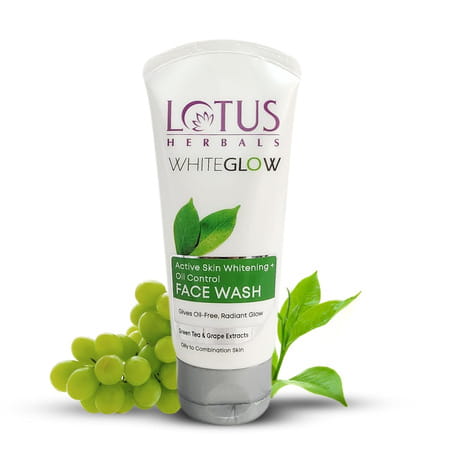 Lotus Herbals Whiteglow Active Skin Whitening & Oil Control Face Wash 100g (Pack Of 2 )
