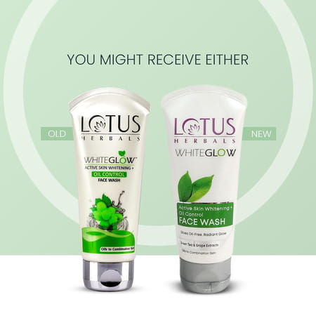 Lotus Herbals Whiteglow Active Skin Whitening & Oil Control Face Wash 100g (Pack Of 2 )