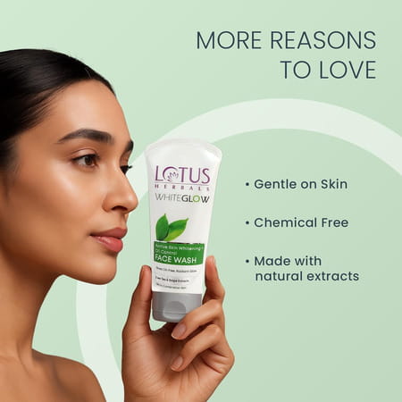 Lotus Herbals Whiteglow Active Skin Whitening & Oil Control Face Wash 100g (Pack Of 2 )