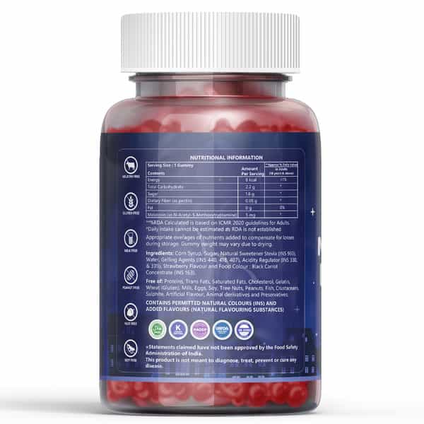 Inlife Melatonin Gummies 5Mg Sleeping Aid Supplement For Men Women-30 Strawberry Flavour Gummies
