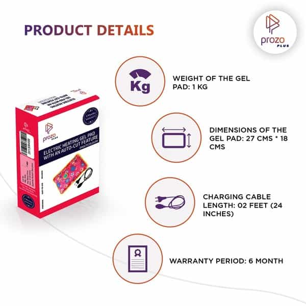 Prozo Plus Electric Heating Gel Pad Bag With An Auto-Cut Feature (Multicolour)