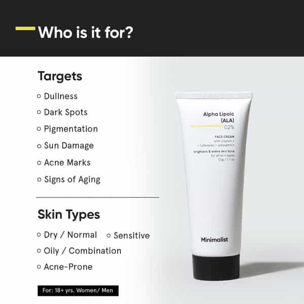 Minimalist Alpha Lipoic (Ala) With Vitamin C 2% Face Cream 50Gm