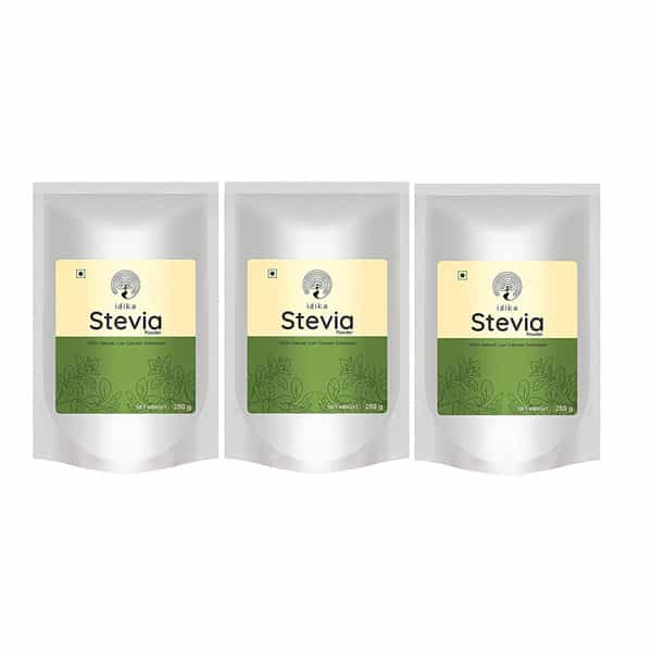 Idika Stevia 250 Gram Diabetic Frendly 100% Natural Zero Calorie Sugar-Free Sweetener (Pack Of 3)