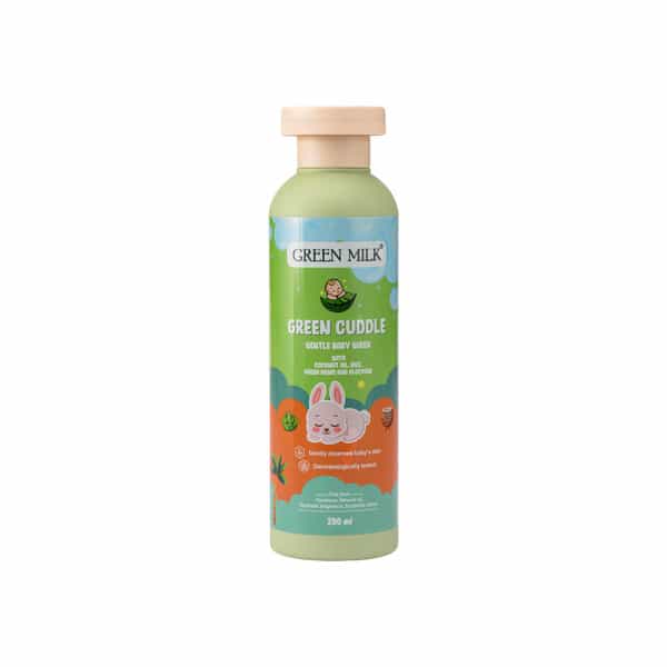 Green Milk Green Cuddle Baby Wash With Rice | Aloe Vera & Coconut Oil | Gentle Care | 200 Ml