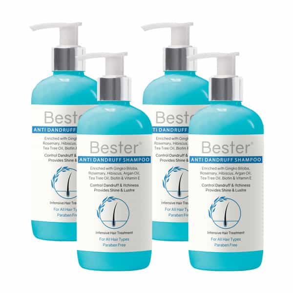 Bester Anti-Dandruff Shampoo 300 Ml | Reduces Dandruff & Dry Frizzy Hair (Pack Of 4)