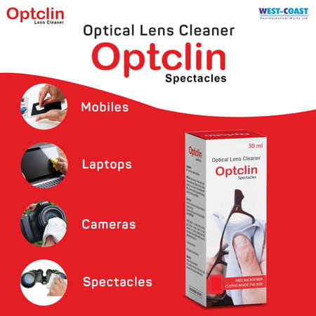 Westcoast Optclin Optical Lens Cleaner And Spectacles Cleaner - 30ml (Pack Of 2)