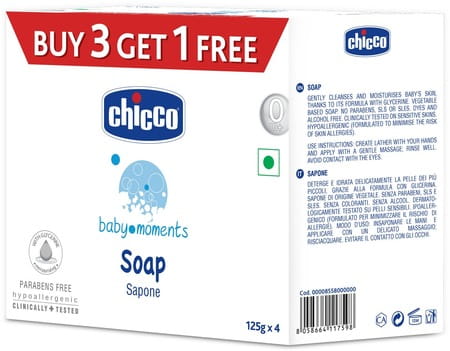 Chicco Baby Moments Soap (buy 3 Get 1 Free) Box Of 500 G