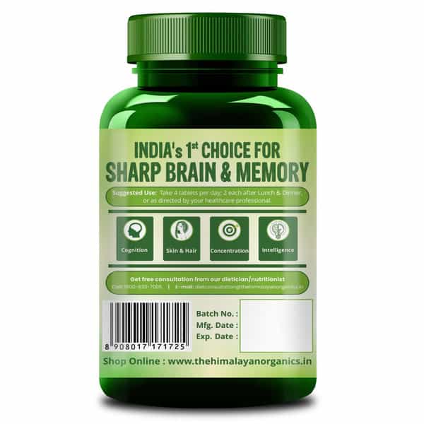 Himalayan Organics Organic Brahmi | Bottle | 120 Veg Tablets
