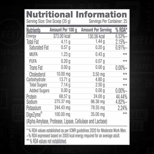 Gnc Pro Permance 100% Whey Protein Powder | 907 G | 24G Protein | 5.5 Grams Bcaa|Chocolate Supreme