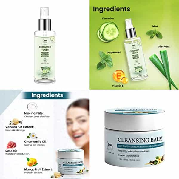 Tnw-Cleansing Balm & Cucumber Toner For Hydrated Skin