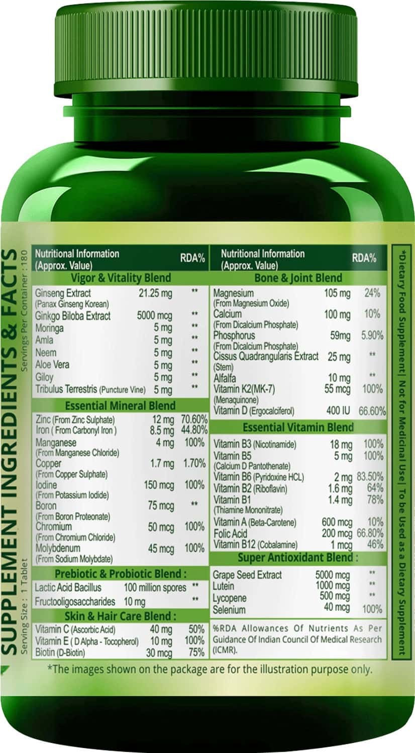 Buy HIMALAYAN ORGANICS MULTIVITAMIN WITH PROBIOTICS 180 TABLETS