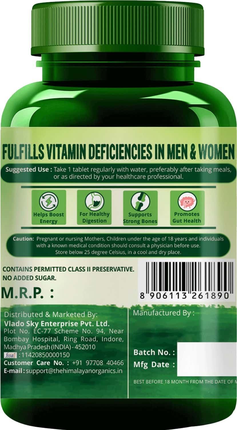 Buy HIMALAYAN ORGANICS MULTIVITAMIN WITH PROBIOTICS 180 TABLETS