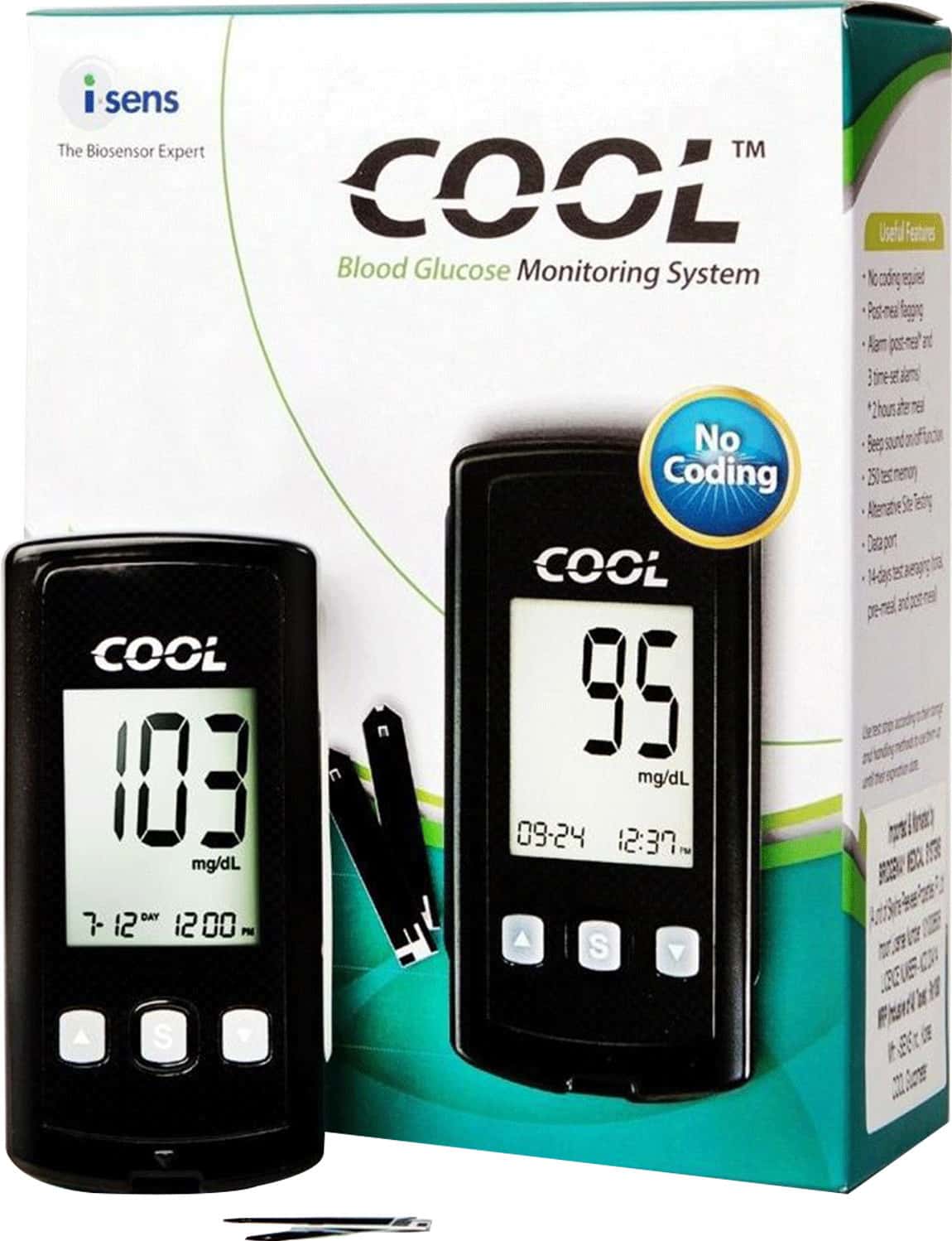 I-Sens Cool Glucometer With 50 Strips Glucometer (Black)