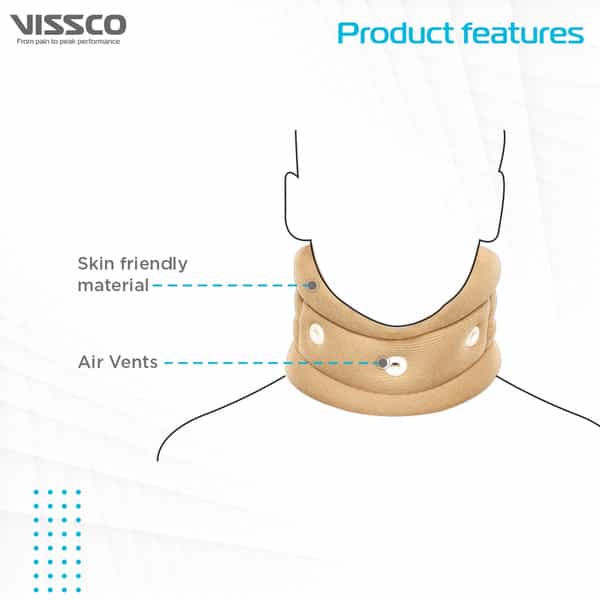 Vissco Cervical Collar Without Chin Support | Provides Support To Neck &Relieves Pain - Xxl (Beige)