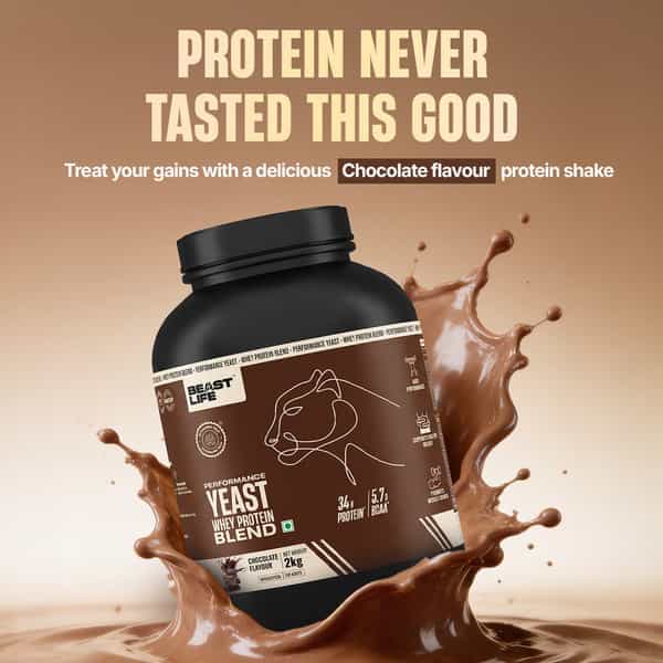 Beastlife Performance Yeast Protein Powder | 25G Protein | Chocolate Flavour | Easy To Digest | 2 Kg