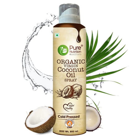 Pure Nutrition Coconut Oil Cooking Spray 200ml - Good For Skin | Hair | Baby Massage