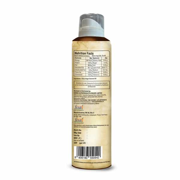 Pure Nutrition Coconut Oil Cooking Spray 200Ml - Good For Skin | Hair | Baby Massage