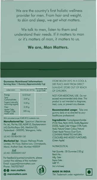 Man Matters Lean Weight Gummies 30N