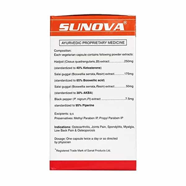 Sunova Joint Care Capsules A Joint Health Support Supplement 60 Veg Capsules X Pack Of 4