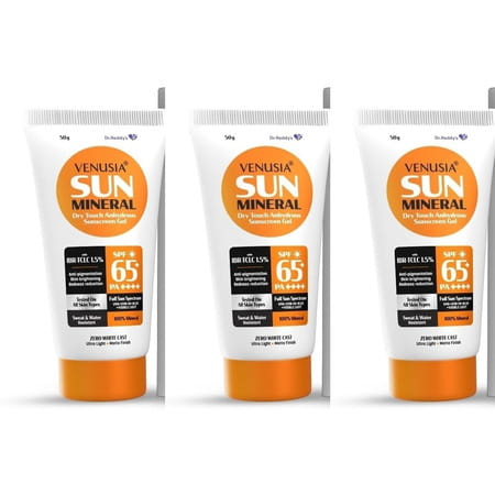 Venusia Sunscreen Spf 65 Pa++++ Mineral Sunscreen 50g X Pack Of 3