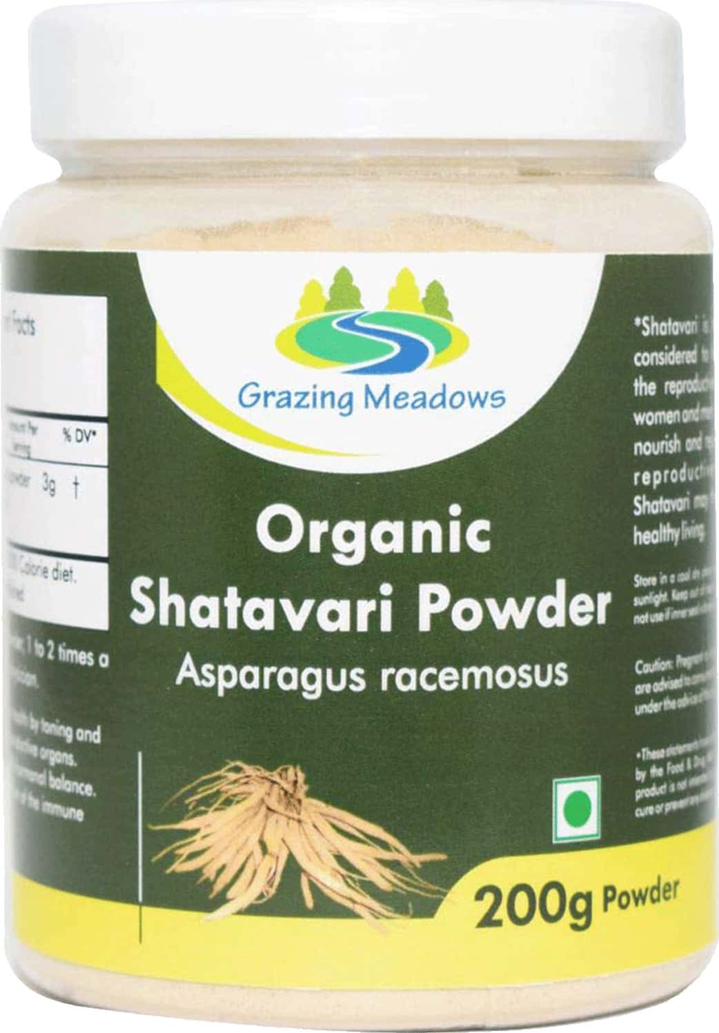 Grazing Meadows Organic Shatavari Powder/Asparagus Racemosus - 200gms Tonic For Women (Pack Of 4)