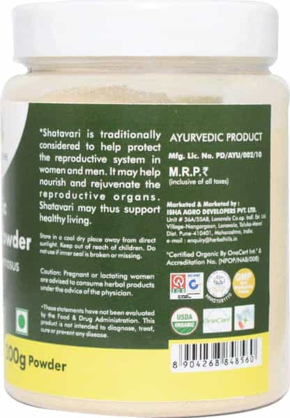Grazing Meadows Organic Shatavari Powder/Asparagus Racemosus - 200Gms Tonic For Women (Pack Of 4)
