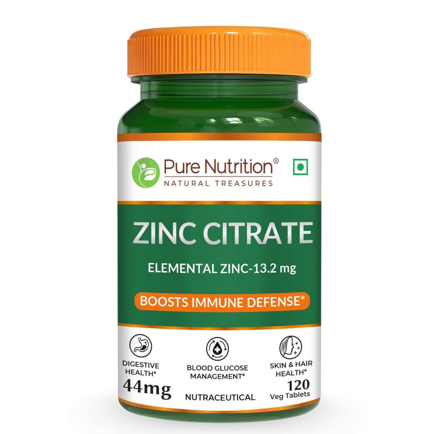 Pure Nutrition Zinc Citrate 44mg - 120 Tablets
