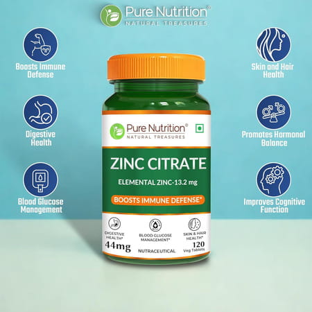 Pure Nutrition Zinc Citrate 44Mg - 120 Tablets
