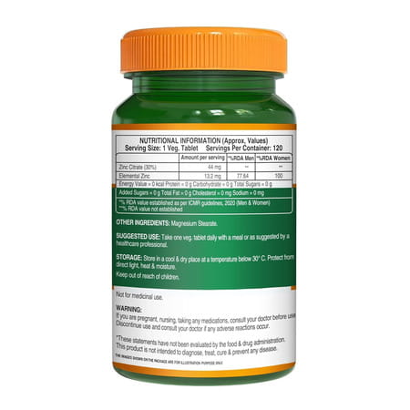 Pure Nutrition Zinc Citrate 44Mg - 120 Tablets