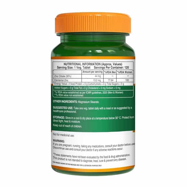 Pure Nutrition Zinc Citrate 44Mg - 120 Tablets