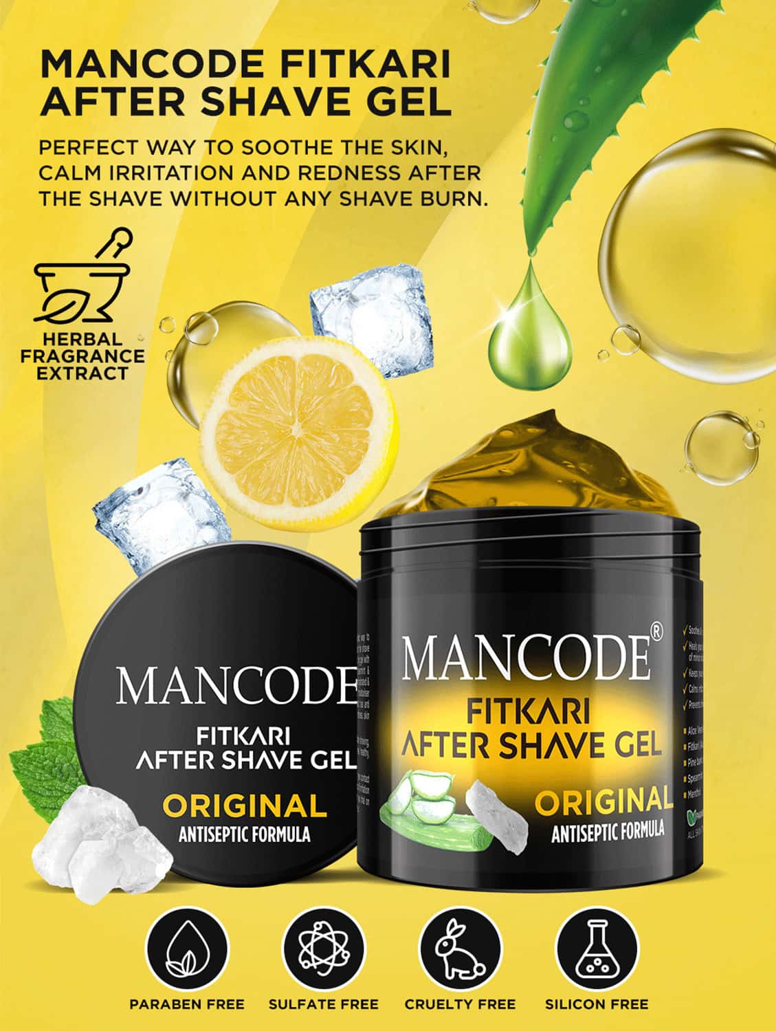 Buy MANCODE FITKARI AFTER SHAVE GEL ORIGINAL ANTISEPTIC FORMULA, 100ML