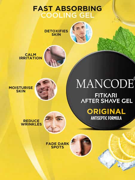 Mancode Fitkari After Shave Gel Original Antiseptic Formula 100Ml